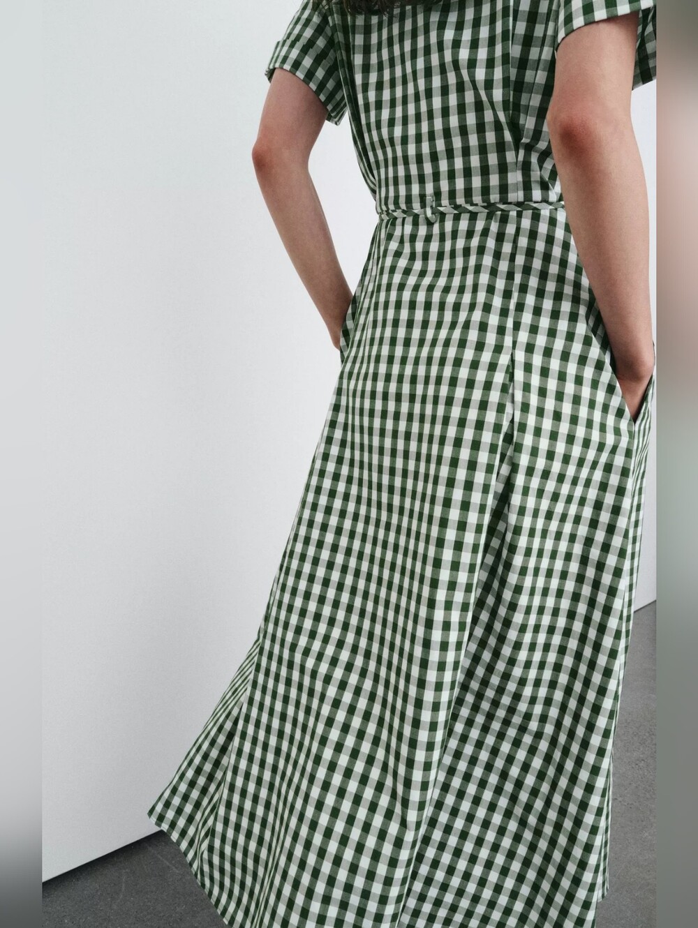 ZARA GINGHAM CHECK SHIRT DRESS ZW COLLECTION - Picture 3 of 5